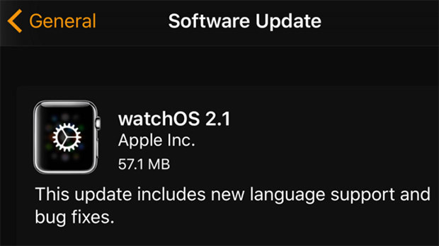 Apple WatchOS 2.1