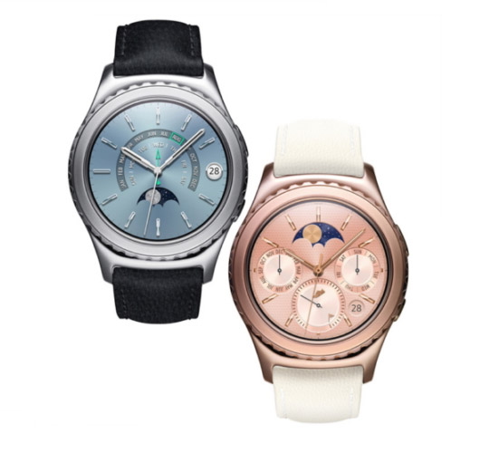 Samsung Gear S2 classic in platinum and rose gold