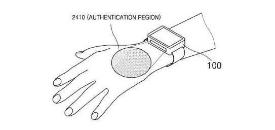Samsung vein authentication patent