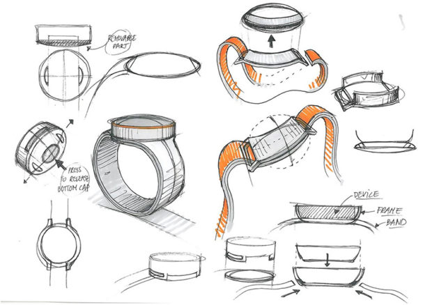 OnePlus smartwatch sketches