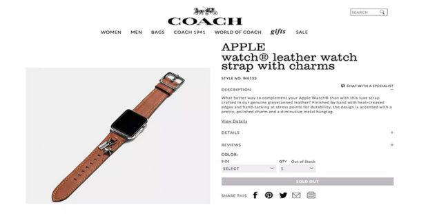 Rumoured Coach strap for Apple Watch