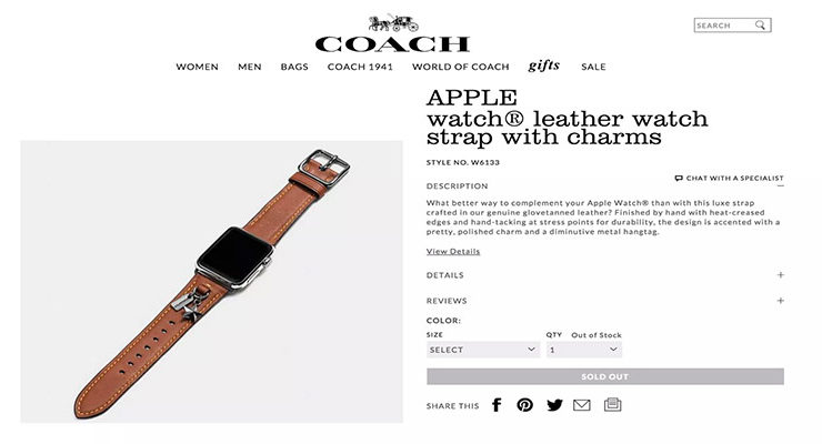 Rumoured Coach strap for Apple Watch